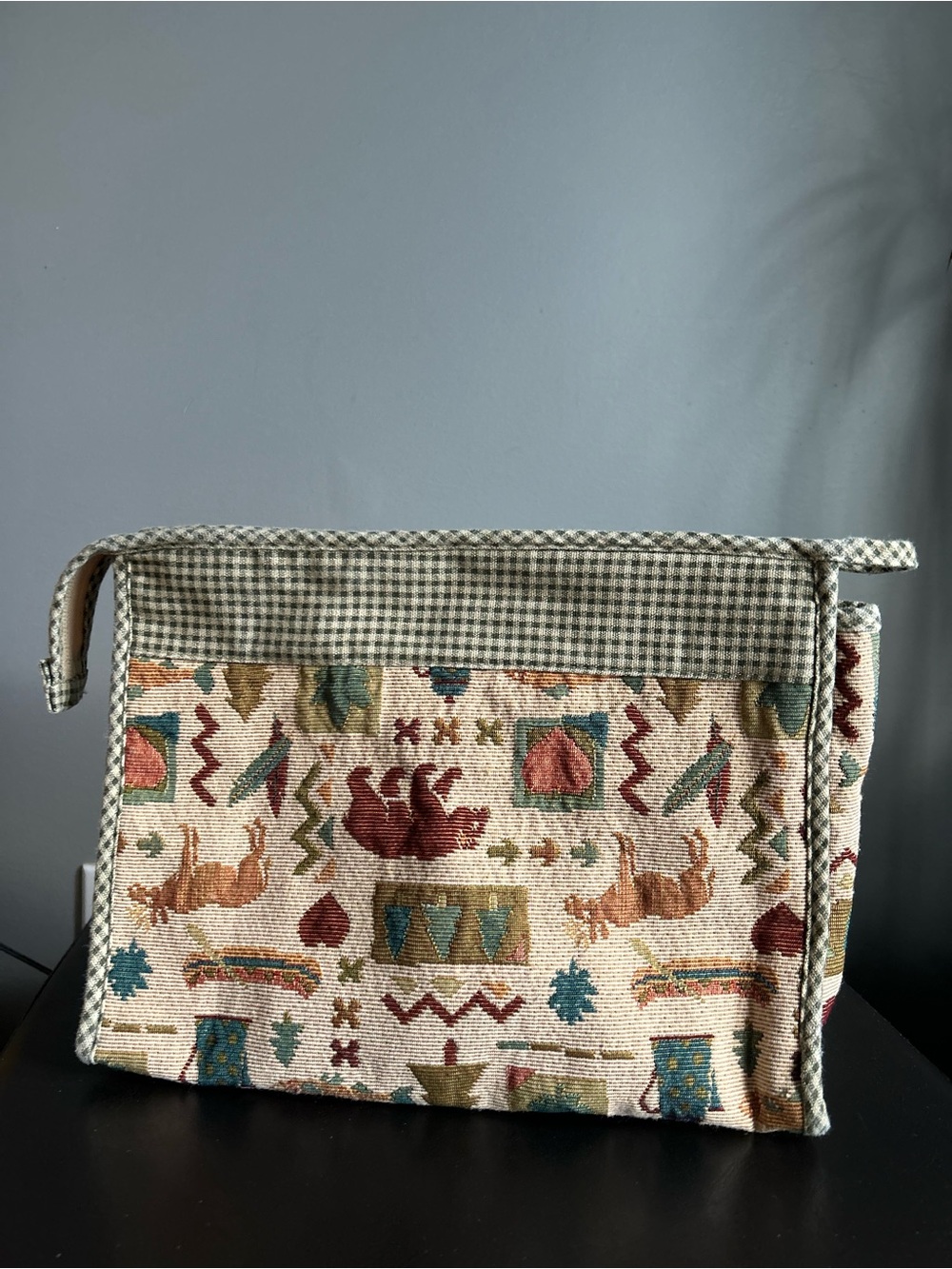MAGGIB Vintage Woodlands Print Textile Cosmetic Bag with Lined Interior - Picture 4 of 15